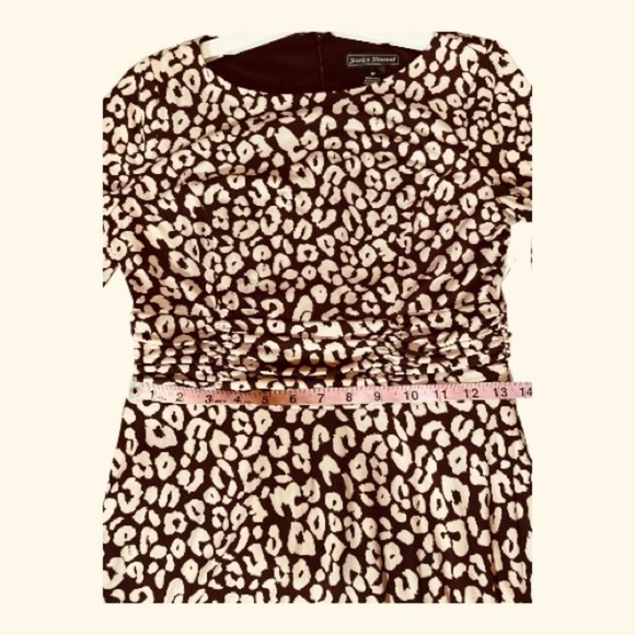 Jessica Howard Petite Women’s Long Sleeve Animal Print Midi Dress Size 8P - Picture 2 of 12